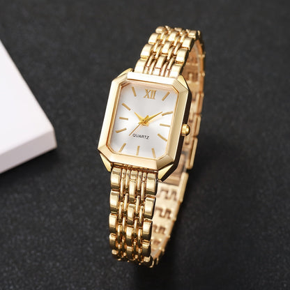 Set of 2 Women's Watches Gold Quartz Wristwatch – Elegant Ladies Analog Timepiece Set, Casual Stylish Gift for Women, Rose Gold Silver Tone