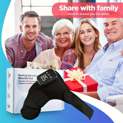 Cordless Shoulder Heating Massager with Vibration – 3 Heat & 3 Vibration Levels, LED Touch Screen, Electric Heating Pad for Shoulder, Elbow & Knee Pain Relief, Gift for Parents & Father’s Day