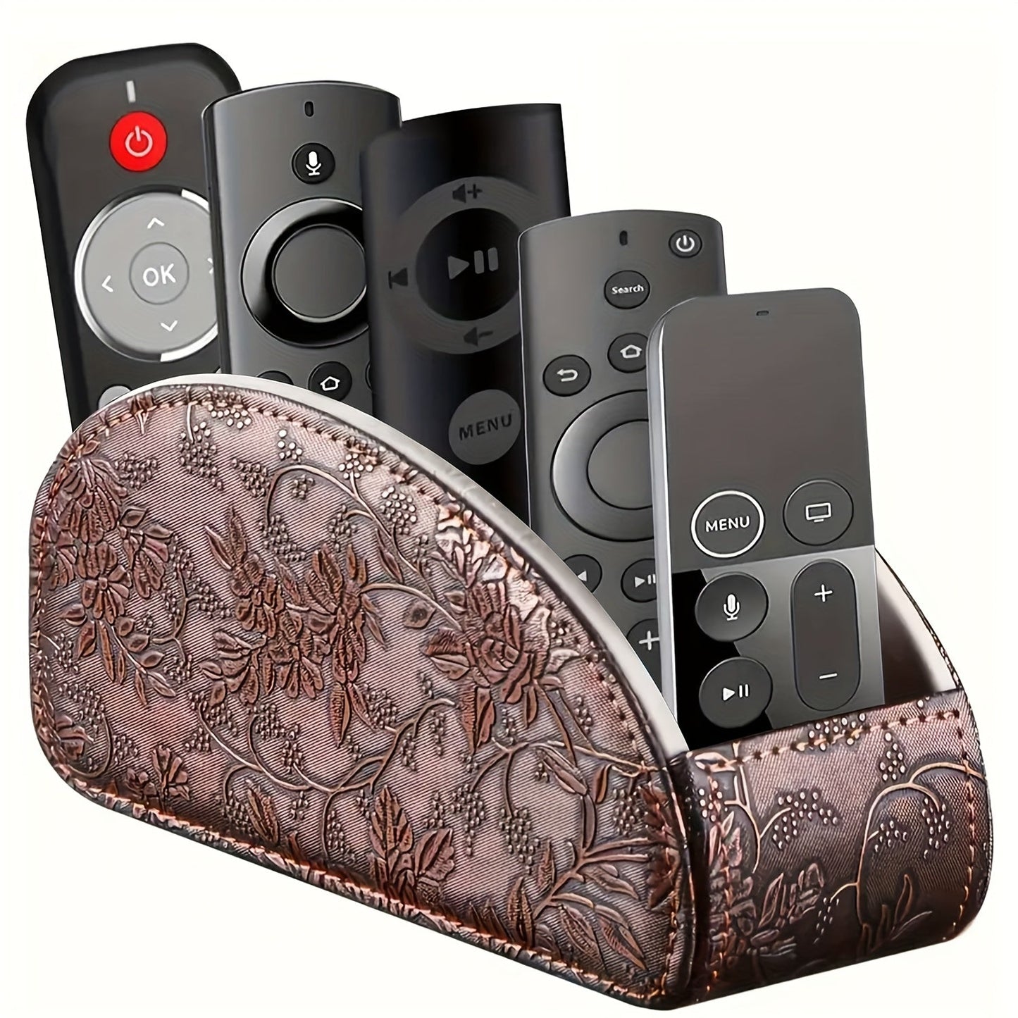 Remote Control Holder with 5 Compartments Desktop Organizer Caddy – Bedside Storage Box for TV Remotes Pens Eyeglasses Office Stationery Home Appliance Controllers