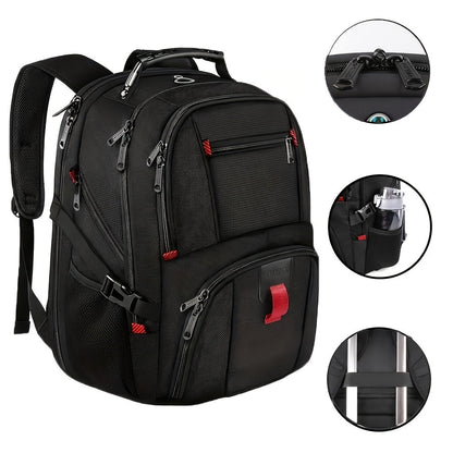 50L Travel Backpack Fits 17 Inch Laptop – Airline Approved, Waterproof, Extra Large College & Work Bag for Men & Women, 3-Compartment Business Backpack for School, Travel & Daily Commute – 8 Colors