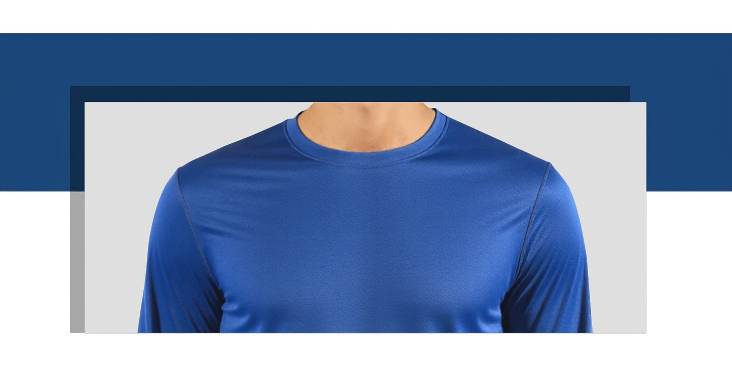 Men's Quick Dry Long Sleeve Shirts 5-Pack Moisture Wicking Breathable Athletic Workout Tops - Anti-Odor Stretchy Running Gym Training S-XXL