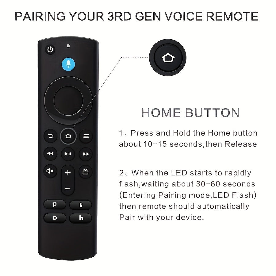 Alexa Voice Remote Replacement for Fire TV Stick 4K Max Lite Cube 3rd Gen – Built-In Voice Search, Wireless, Compatible with Echo Show 15, Fire TV Stick 2nd 3rd Generation, Easy Button Access