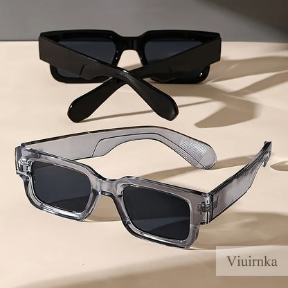 Chunky Square Retro Fashion Glasses 2-Pack - Bold Thick Frame UV400 Eyewear for Men Women, Nightlife Parties, Raves, Festivals, Halloween Costumes & Everyday Statement Look