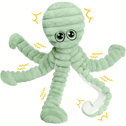 Squeaky Octopus Plush Dog Chew Toy – Interactive Stuffed Squeaker Toy for Puppies & Dogs, Soft Teeth Cleaning Chewable Animal Toy for Small Medium Large Breeds, Cute Gift, 5 Colors