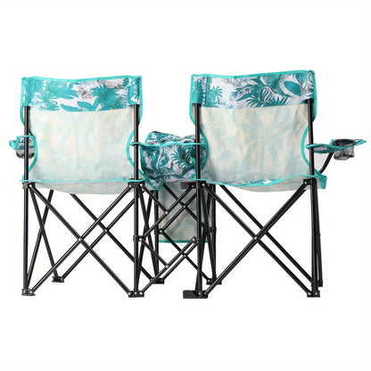 Folding Outdoor Fishing Chair with Sun Umbrella Iron Alloy Frame Oxford Fabric 187 Lb Capacity Portable Beach Patio Camping Chair with Storage Bag Red Black Grey Blue Coconut Pineapple Pattern