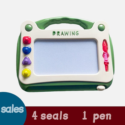 Kids Drawing Board Stamp Art Set – Creative Learning Toy with 4 Stamps, Brush & Stands, Fun Educational Art Gift for Boys & Girls, Birthday & Easter Gift, Blue Pink Green, 3 Ways to Use