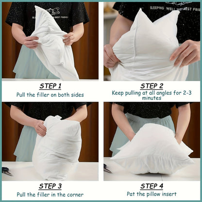 Square Pillow Inserts – Hypoallergenic New Fiber Fill, White Cushion Inserts for Sofa, Bed & Patio, 14–20 Inch, 1/2/4 Pack, Ideal for Bedroom, Living Room, Office & Outdoor Decor