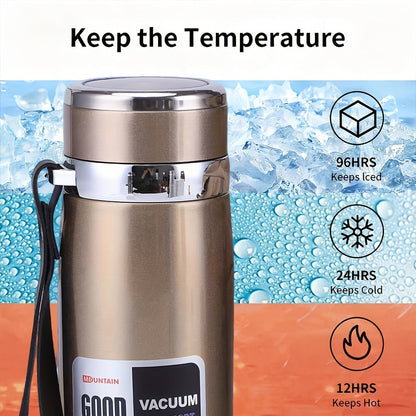 Insulated Water Bottle 33.81oz Large Capacity, 316 Stainless Steel Double-Wall Vacuum Flask with Leak-Proof Lid for Camping, Travel, Gym & Everyday Hydration