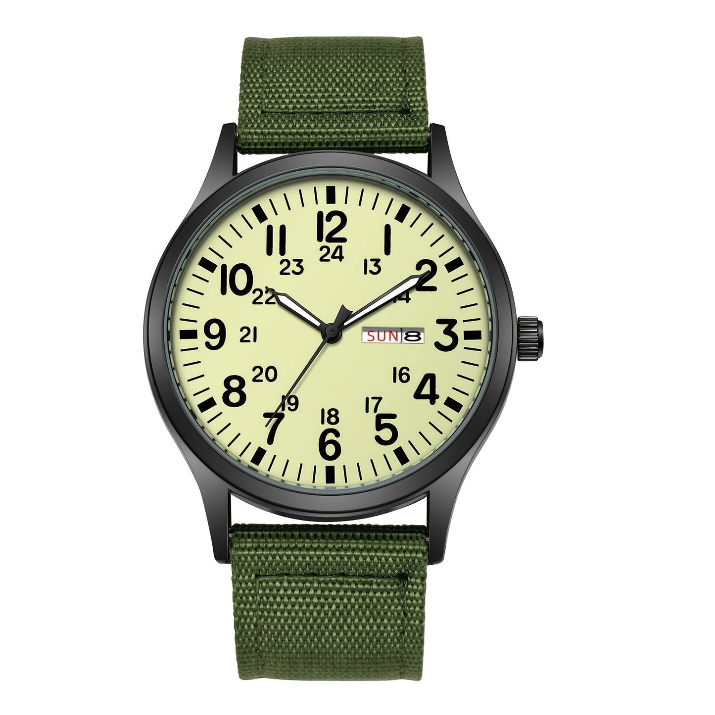 Men's Outdoor Sports Quartz Watch with Nylon Strap – Luminous Dial 24-Hour Military Scale Calendar Function, Lightweight Alloy Case, Multiple Colors Available, Casual Business Adventure Gift Watch for Men