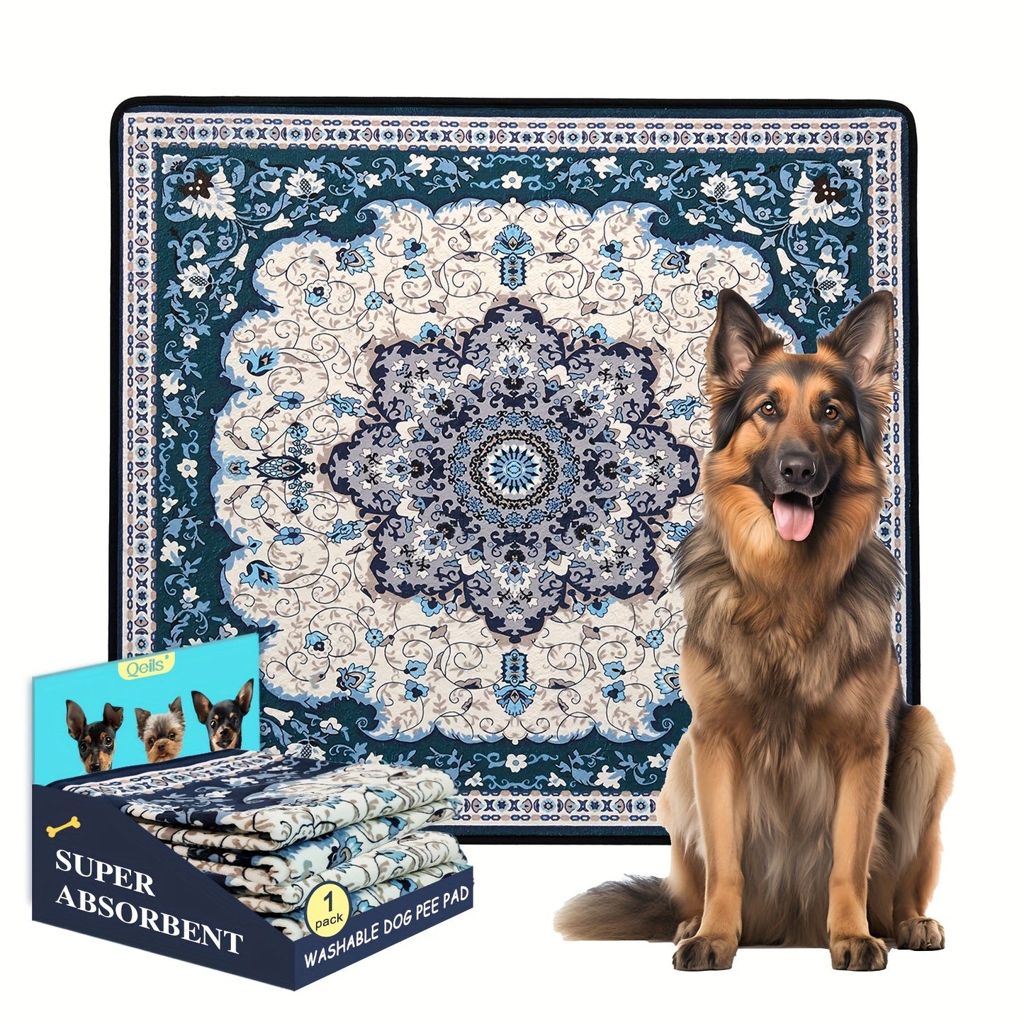 Washable Dog Pee Pads Reusable Puppy Training Pads Super Absorbent Heavy Duty Leakproof Non-Slip Pet Pads for Floor Crate Couch Whelping Multiple Sizes & Patterns Machine Washable
