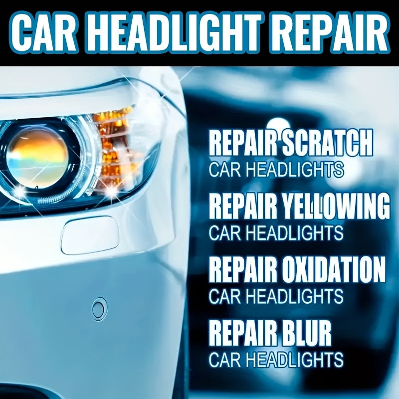 Headlight Restoration Kit – Anti-Yellowing & Oxidation Repair Solution with Protective Coating Spray, Restores Foggy, Hazy & Cloudy Headlights – Includes Sponge & Towel (3.38oz)