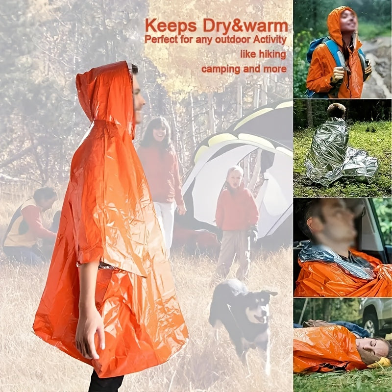 Emergency Rain Poncho Reusable 4-Pack & 14-Pack – Retains 90% Body Heat, Waterproof Weather Resistant Raincoat for Men Women Adults, Camping Hiking Survival Kit Emergency Supplies