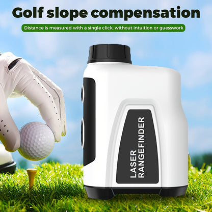 Golf Laser Rangefinder 1200 Yards – 6.5x Magnification Slope Compensation HD Flag Lock Anti-Vibration USB Rechargeable, High Precision Quick Positioning Golf Distance Meter, White Sleek Design