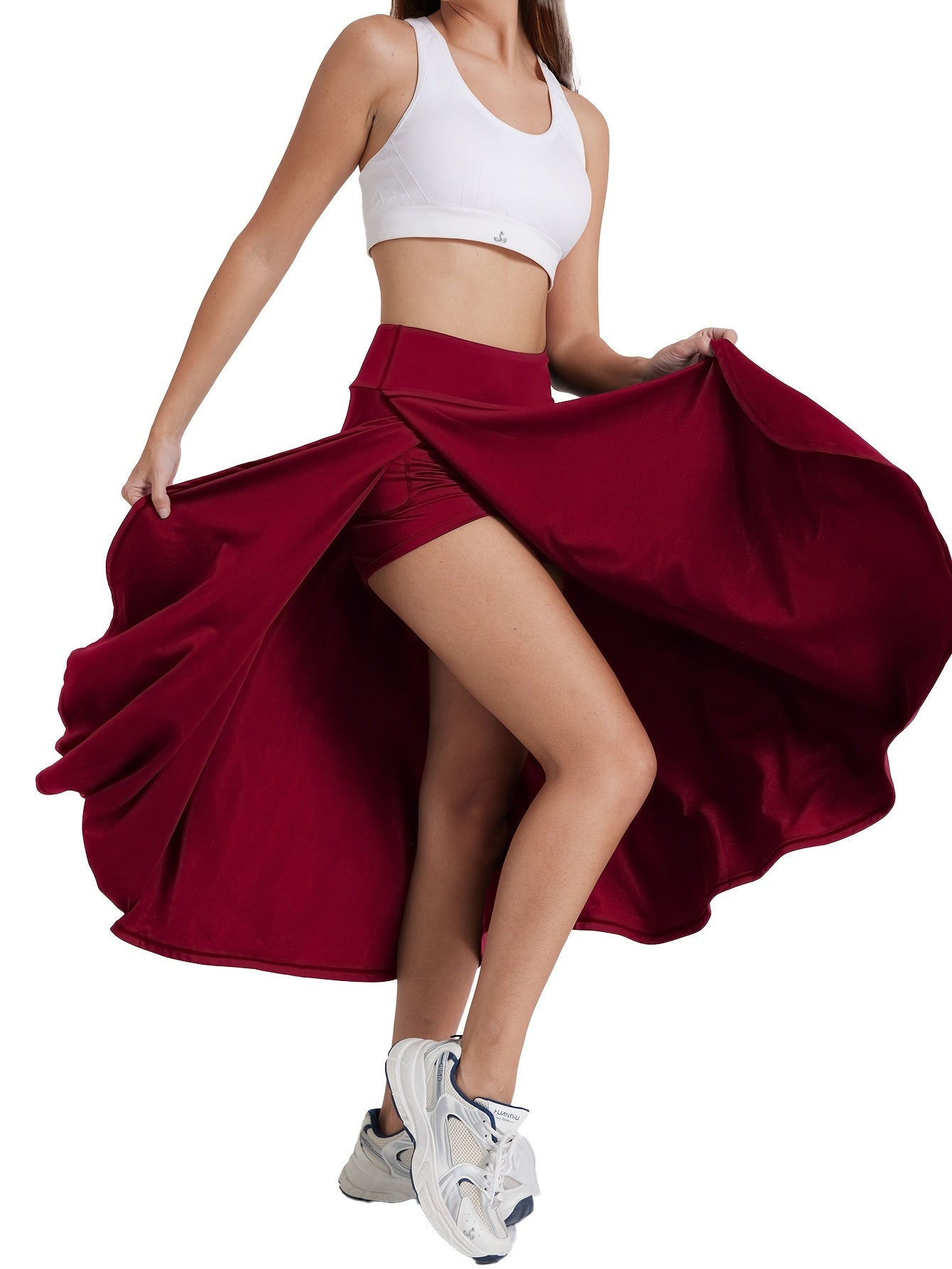 Women's 2-in-1 High Waist Skort with Inner Shorts & Pockets – Lightweight Stretchy Activewear Tennis Skirt for Sports Gym Workout Casual Wear, XS-XXL, Multiple Colors