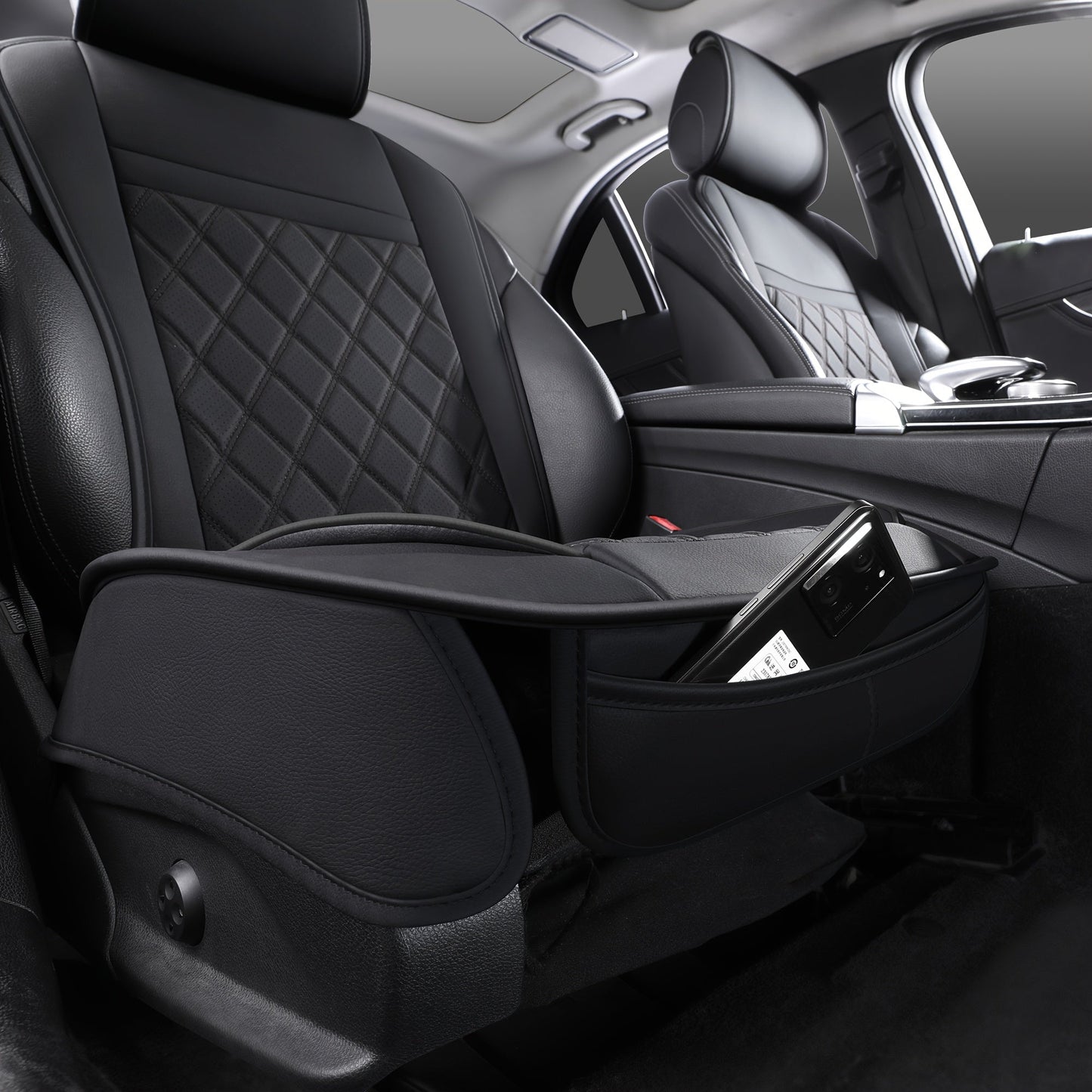 Universal Front Car Seat Covers 2-Pack Full Surround High-Back Bucket Seat Protector Anti-Slip Easy Install for Cars SUVs Trucks - Multiple Colors & Styles