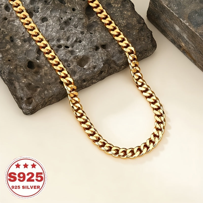 925 Sterling Silver Cuban Link Chain Necklace for Men & Women - 9mm Classic Miami Cuban Chain, Hip Hop Unisex Jewelry in Silver & Gold, 18-24 Inch, Trendy Everyday Gift
