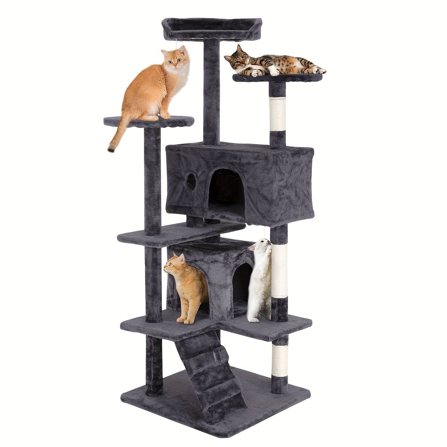 Multi-Level Cat Tree Tower with Scratching Post – Indoor Kitten Activity Center Playhouse, Easy to Assemble, Available in 22"/54"/60"/70" Heights & 7 Colors, Perfect Cat Gift