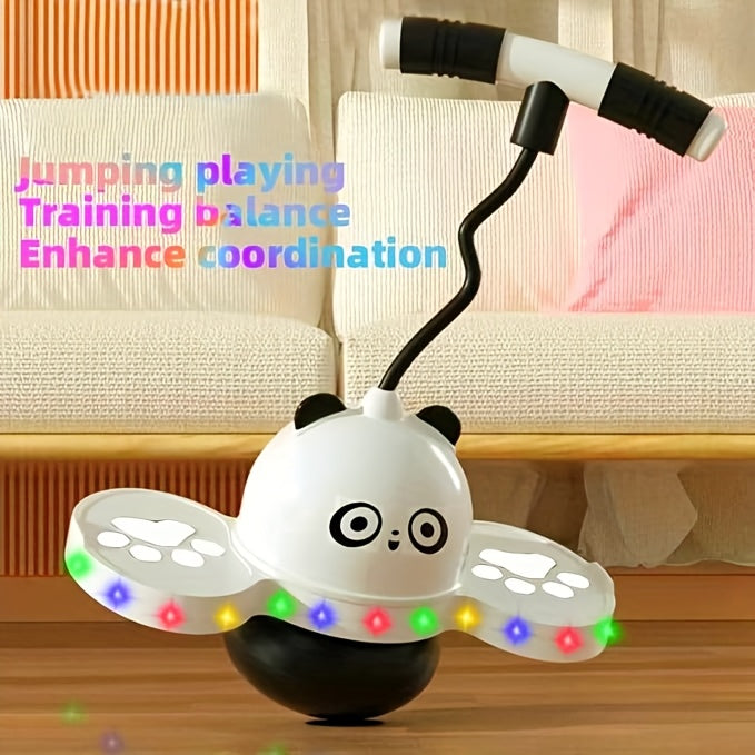 Pogo Ball with Colorful LED Light – Balance Coordination Bounce Toy for Kids & Adults Up to 200lb, Trick Pop Ball Jumper for Indoor Outdoor Play, Gift for Boys & Girls, Pink & Black
