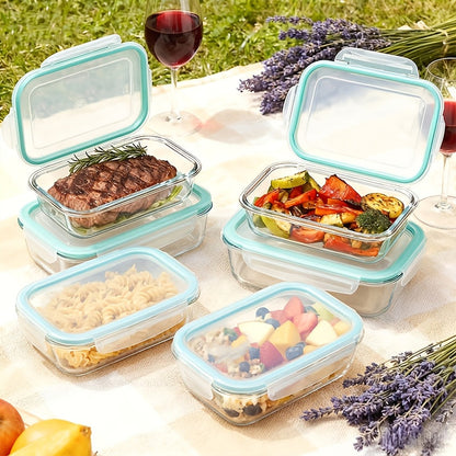 Airtight Glass Food Storage Containers 16-Piece Set – 8 Lids & 8 Containers, Microwave & Oven Safe, BPA-Free, Perfect for Meal Prep, Salads, Fruits, Vegetables, Sandwiches & Outdoor Picnic