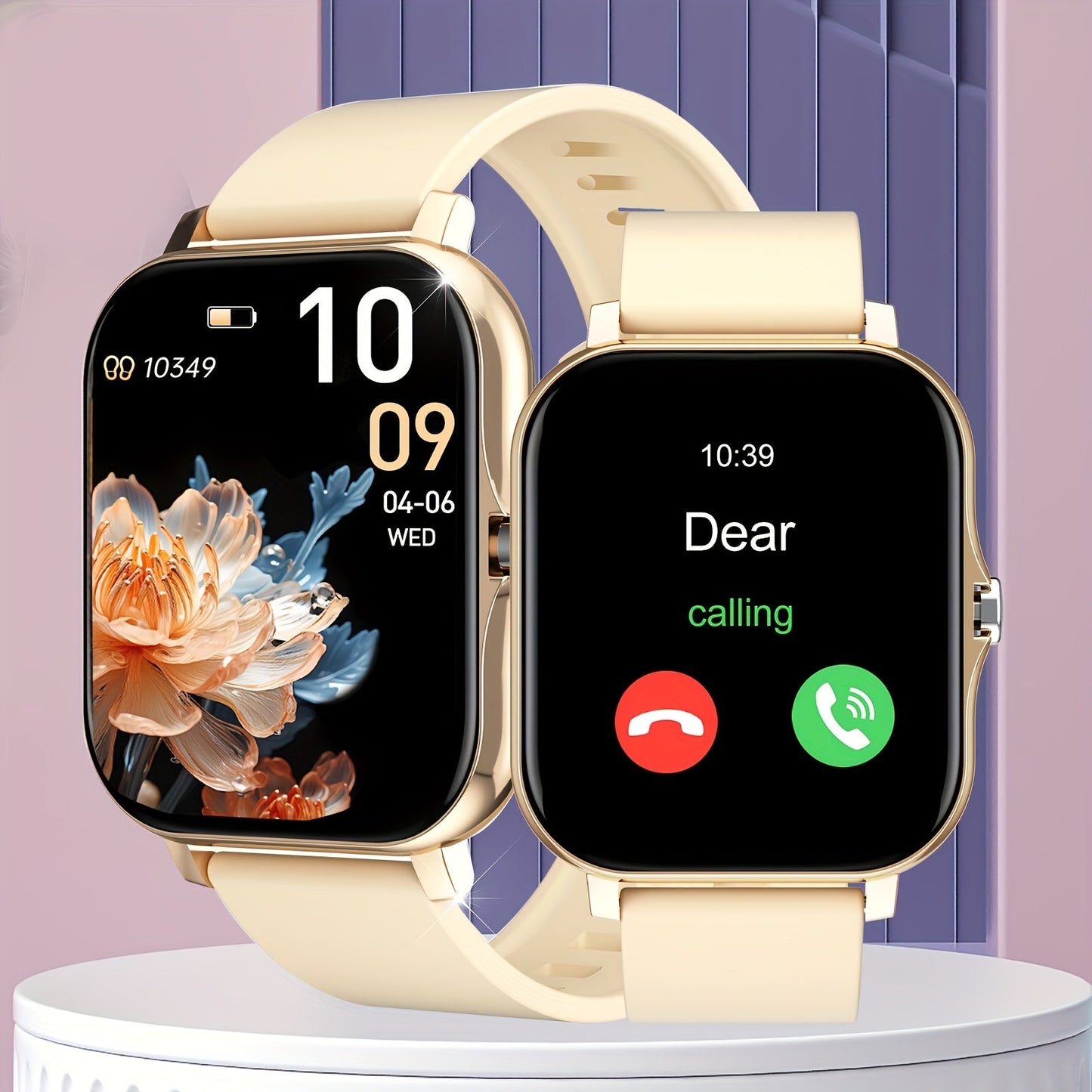 Large Screen Smart Watch HD Voice Call Fitness Tracker Unisex Compatible iPhone Android Multiple Sports Modes Heart Rate Monitor Message Reminder Outdoor Sports Daily Wear Holiday Gift