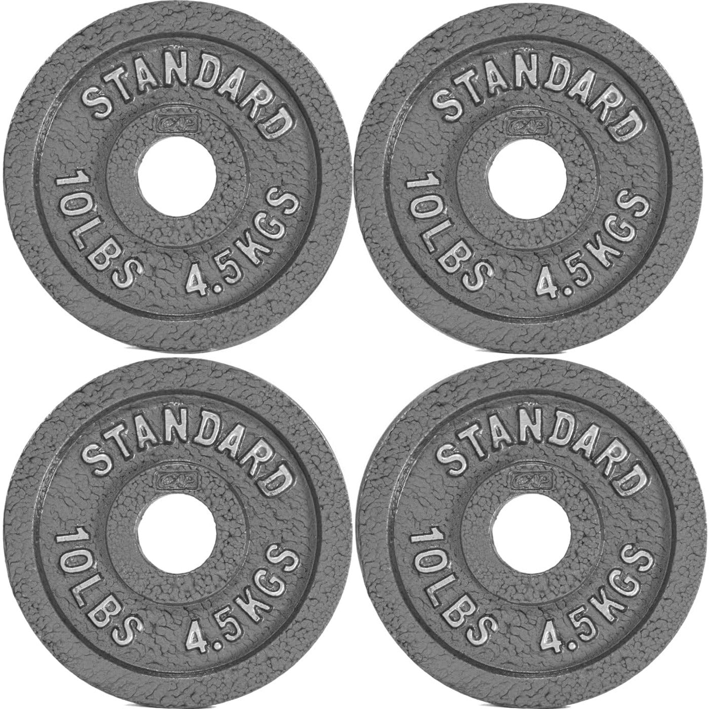 Cast Iron Weight Plates 2-Inch Olympic Solid Baked Enamel for Strength Training Powerlifting Bodybuilding Home Gym Barbell – 2.5 5 10 25 45 100LB CAPHAUS