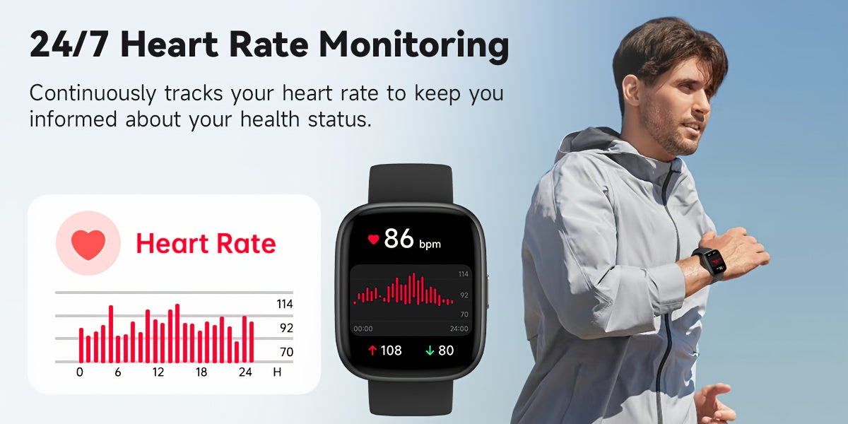Smart Watch for Men & Women with Wireless Calling & Built-in Alexa – 1.83" HD Touch Screen, 100+ Sports Modes, Heart Rate Monitor, Waterproof Fitness Tracker, Compatible with iPhone & Android