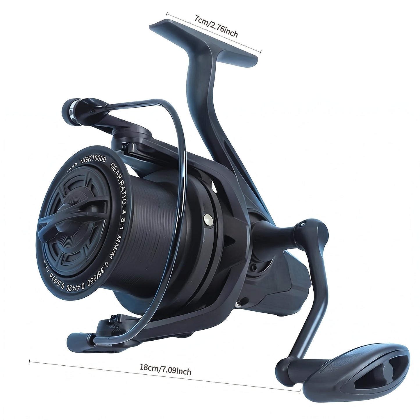 Heavy Duty Saltwater Spinning Reel 8000 10000 14000 Deep Sea Fishing Reel Metal Body High Line Capacity Ambidextrous Large Fish Ocean Surf Reel