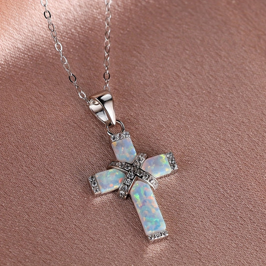925 Sterling Silver Cross Pendant Necklace for Women – Hypoallergenic Vintage Boho Faith Jewelry, Minimalist CZ Choker Necklace, Elegant Gift for Her Birthday Anniversary Christmas
