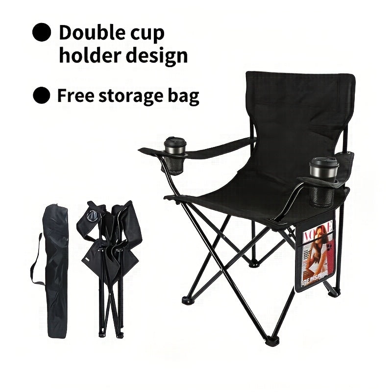 Portable Camping Chair with Canopy – Folding Chair with UV Sun Shade 600D Oxford Fabric Lightweight & Durable for Camping Beach Picnics Fishing & Sports, 4 Colors