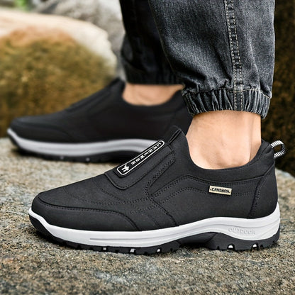 Men's Low-Top Letter Print Casual Sneakers Slip-On Athletic Shoes with Cushioned Insole – Comfortable Round Toe for Gym, Office & Daily Wear, Sizes US 6–11