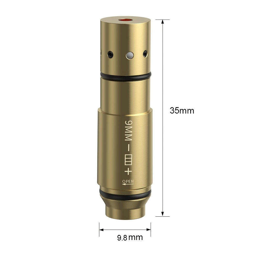 Dry Fire Laser Training Cartridge Multi-Caliber – 9mm / 45ACP / .223Rem Laser Bullet for Dry Fire Training System & Bore Sighter, Durable Copper, Class IIIA 650nm, 9 Batteries Included – Shooting Gift for Men