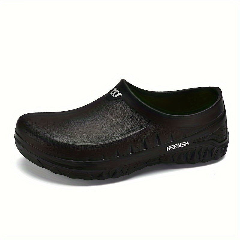 Men's Non-Slip Chef Shoes - Slip-Resistant Kitchen Work Shoes with Reinforced EVA Sole, Textured Grip and Heel Support for All-Day Comfort, Low-Top Sneakers for Professional Chefs and Commercial Kitchens, Black