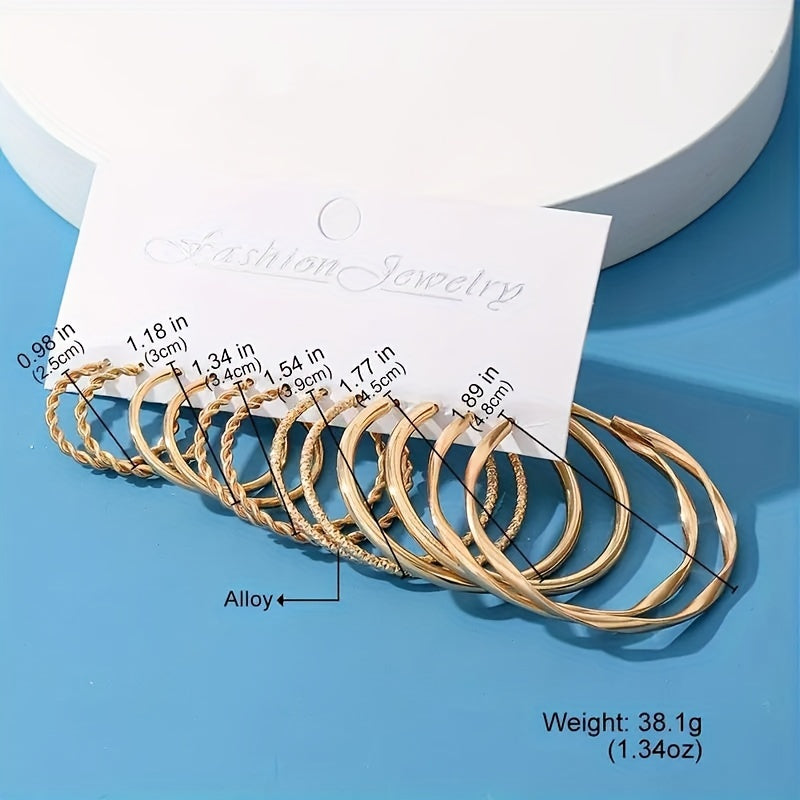 36 Piece Gold Hoop Earrings Set for Women – Fashion Rhinestone Accent Hoop Earrings with 316L Stainless Steel Posts, Hypoallergenic Earring Set for Daily Wear Parties and Gift