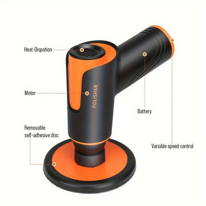 100W Cordless Car Polisher & Waxing Machine – Rechargeable Wireless Buffer for Scratch Repair, Car Detailing & Waxing, Portable Compact Polisher for Car Enthusiasts