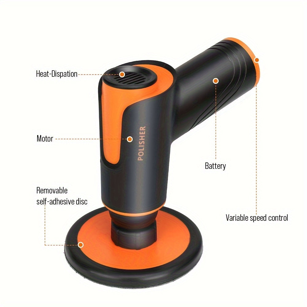 100W Cordless Car Polisher & Waxing Machine – Rechargeable Wireless Buffer for Scratch Repair, Car Detailing & Waxing, Portable Compact Polisher for Car Enthusiasts