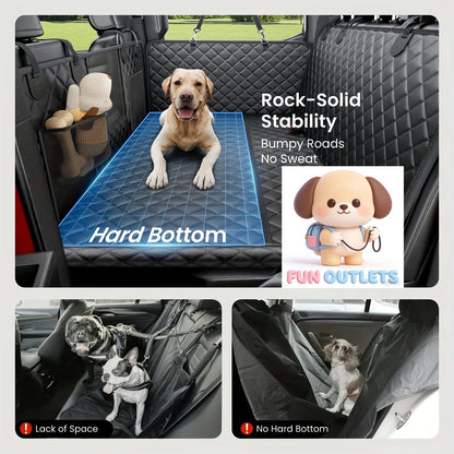 Dog Backseat Expander with Hard Bottom – 400 lb Capacity 100% Nylon Dog Car Seat Cover & Pet Hammock for SUV, Truck & Car, Large Space Non-Slip Waterproof Dog Travel Seat Protector