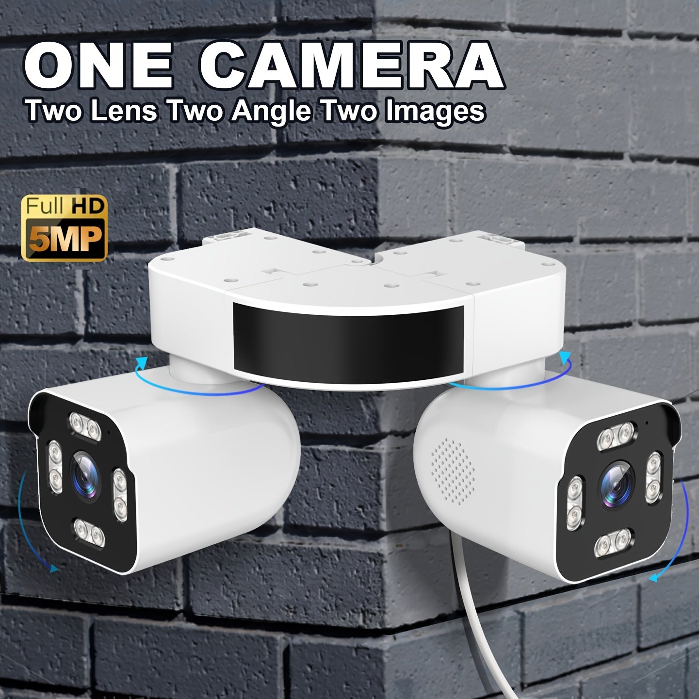 Dual Lens PTZ Security Camera Outdoor WiFi – 360° Pan Tilt Zoom 5MP, 10x Electric Zoom, Motion Detection, Two-Way Audio, Siren Alarm, Color Night Vision, App Control, Home Surveillance Camera