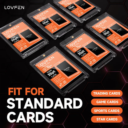 Magnetic Card Holders 35pt UV Protection – Ultra-Thin Hard Plastic Trading Card Cases, Single Touch One-Touch Holders for Sports Cards, Football, Baseball, Pokemon, TCG – 25/50/100/200/400 Pack