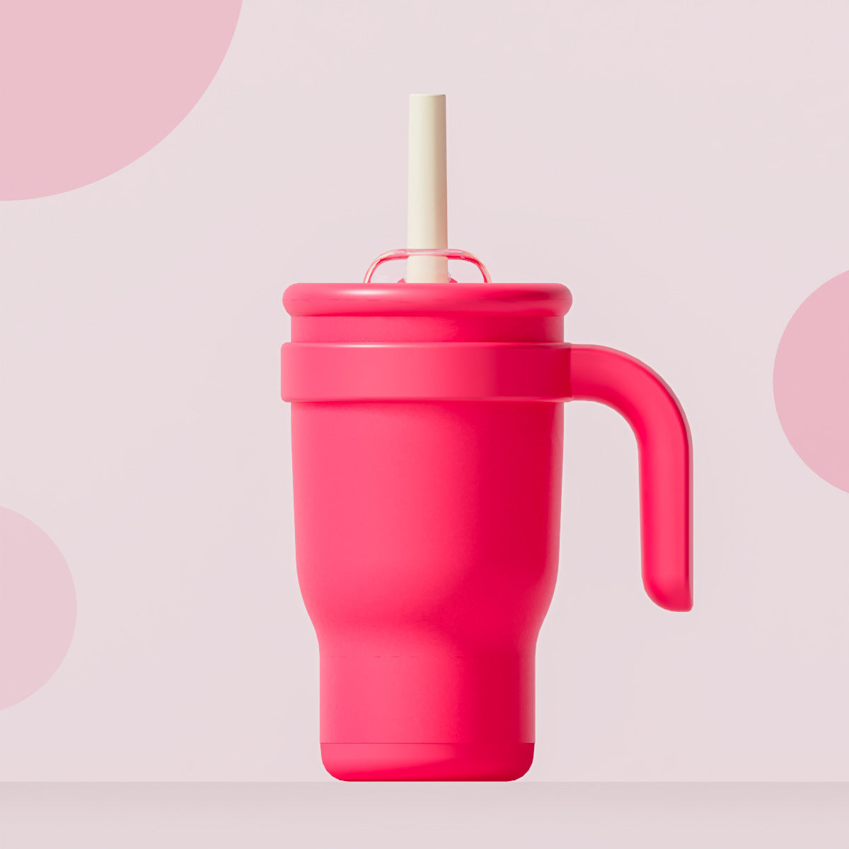 14oz Insulated Coffee Mug with Handle & Straw for Women – Double Wall Stainless Steel Tumbler, Pastel Silicone Boot Sleeve, Splash-Proof Lid, Fits Cup Holders – Cute Aesthetic Cup for Office, Gym, Yoga & Car