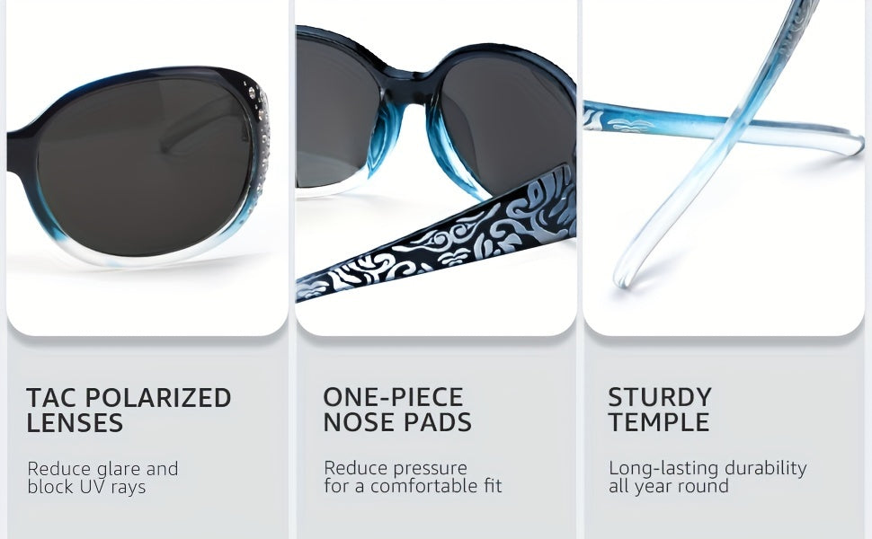 Rhinestone Cat Eye Sunglasses for Women – Floral Embellished UV Protection Shades, Lightweight Frames for Beach, Driving, Outdoor, Street Style & Vacation, Trendy Fashion Eyewear Gift
