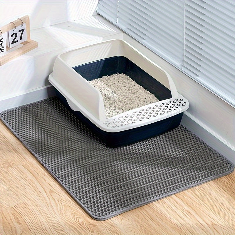 Cat Litter Mat Honeycomb Double Layer – Waterproof Urine-Proof Non-Slip Litter Trapping Mat for Cat Litter Box, Easy to Clean, Soft on Paws, Reduces Scatter & Waste, Perfect Gift for Cat Lovers