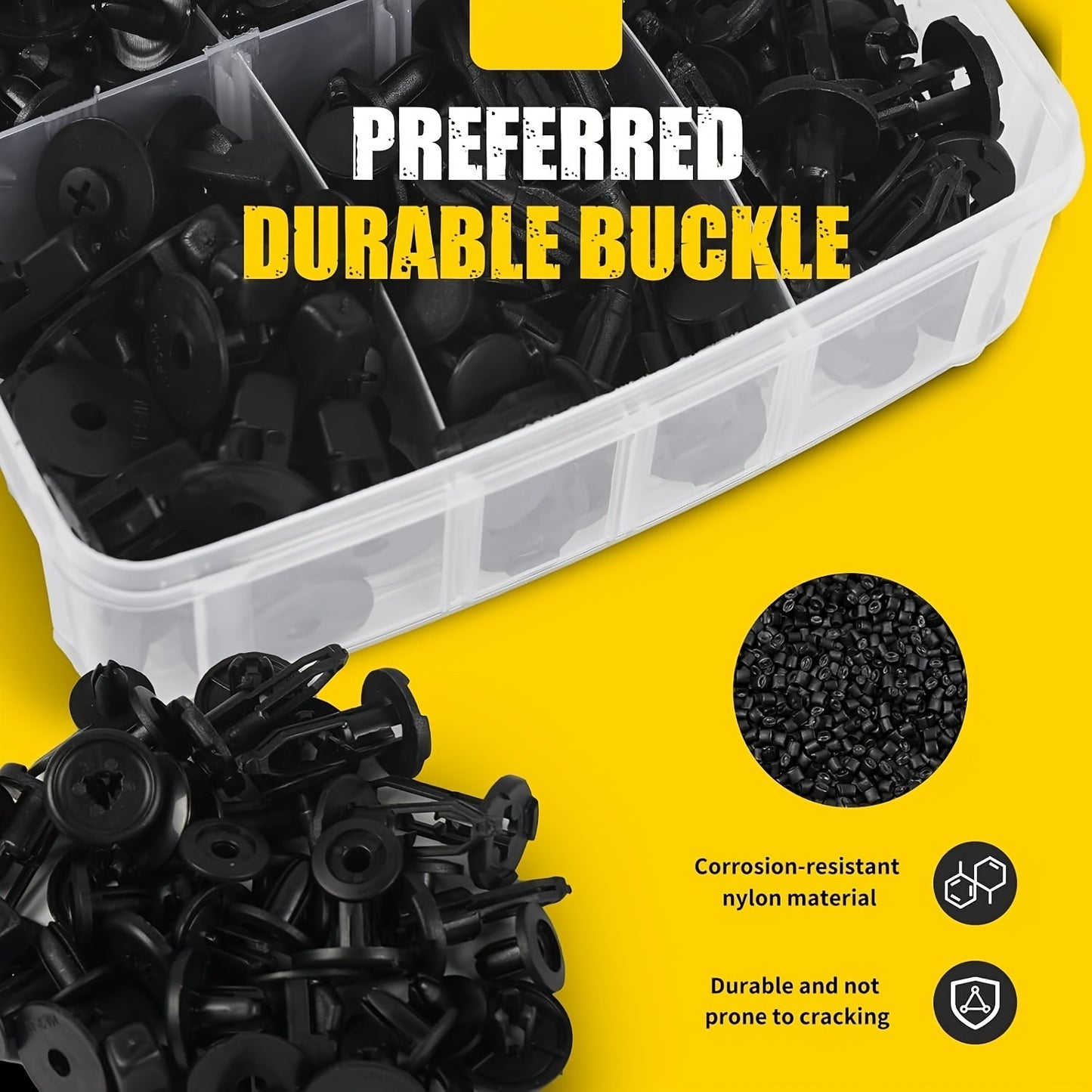 Car Push Retainer Clips Assortment Kit 115/635/640/1290 Pcs - 16 Sizes Nylon Bumper Fender Rivets Automotive Fasteners with Cable Ties & Removal Tool