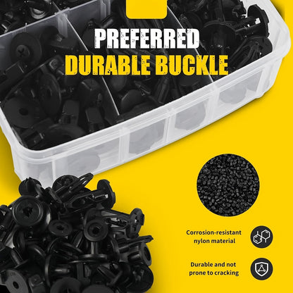 Car Push Retainer Clips Assortment Kit 115/635/640/1290 Pcs - 16 Sizes Nylon Bumper Fender Rivets Automotive Fasteners with Cable Ties & Removal Tool