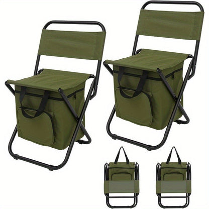 Portable Folding Camping Chair Lightweight Backrest Stool with Backpack Heavy Duty Compact Seat for Camping Hunting Fishing Hiking Outdoor Blue Black Green 1 or 2 Pack