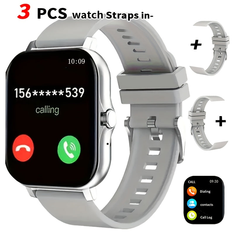 Smartwatch 1.83 Inch Full Touch Screen Wireless Calling Heart Rate Sleep Monitor Pedometer Multi-Sport Fitness Watch for Men Women – USB Rechargeable Pink Silver Black Gold