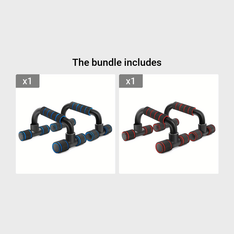 Ergonomic Push-Up Bars Non-Slip 300 Lbs Textured Foam Grips Portable Strength Training Push Up Stands for Home Gym Workout Wrist Support Easy Assembly Fitness Gift Blue Red Green