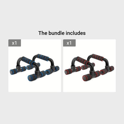 Ergonomic Push-Up Bars Non-Slip 300 Lbs Textured Foam Grips Portable Strength Training Push Up Stands for Home Gym Workout Wrist Support Easy Assembly Fitness Gift Blue Red Green