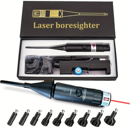 Bore Sight Laser Kit Red Green Boresighter with 8 or 32 Adapters Universal Multi-Caliber 0.17 Cal to 12GA for Rifle Pistol Shotgun - Tactical Gun Zeroing Tool