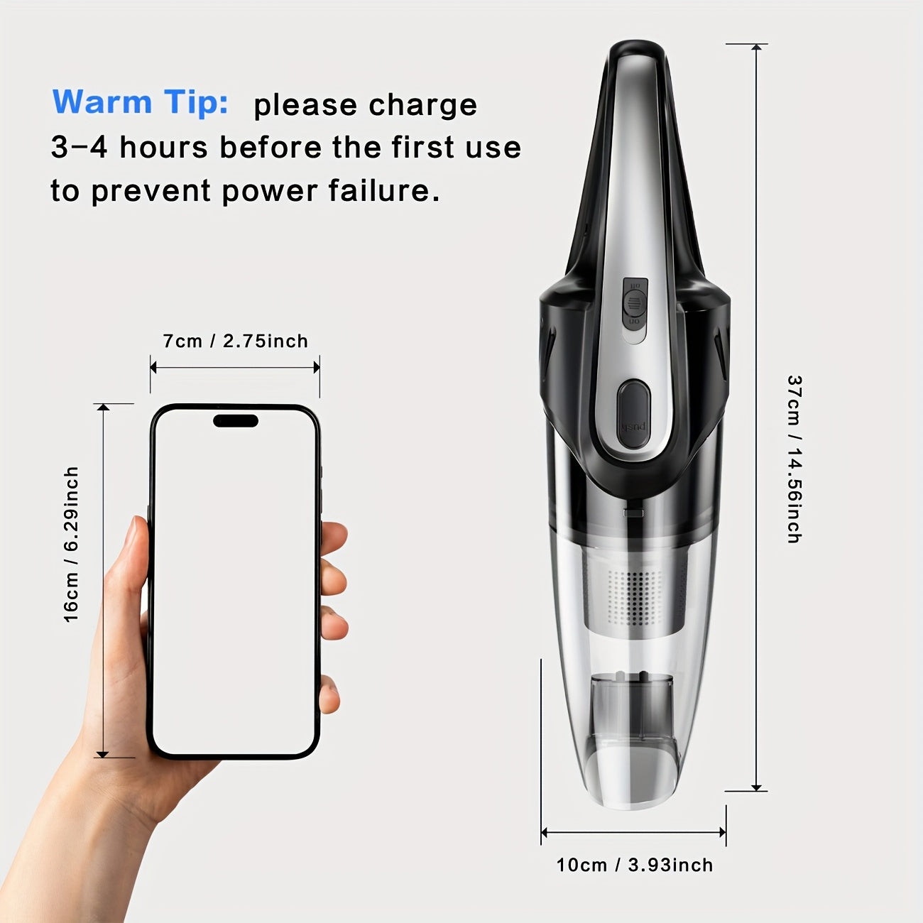 Handheld Car Vacuum Cleaner 6000PA 2000mAh Rechargeable 40dB Low Noise 5 Accessories for Car Home Pet Hair Pink