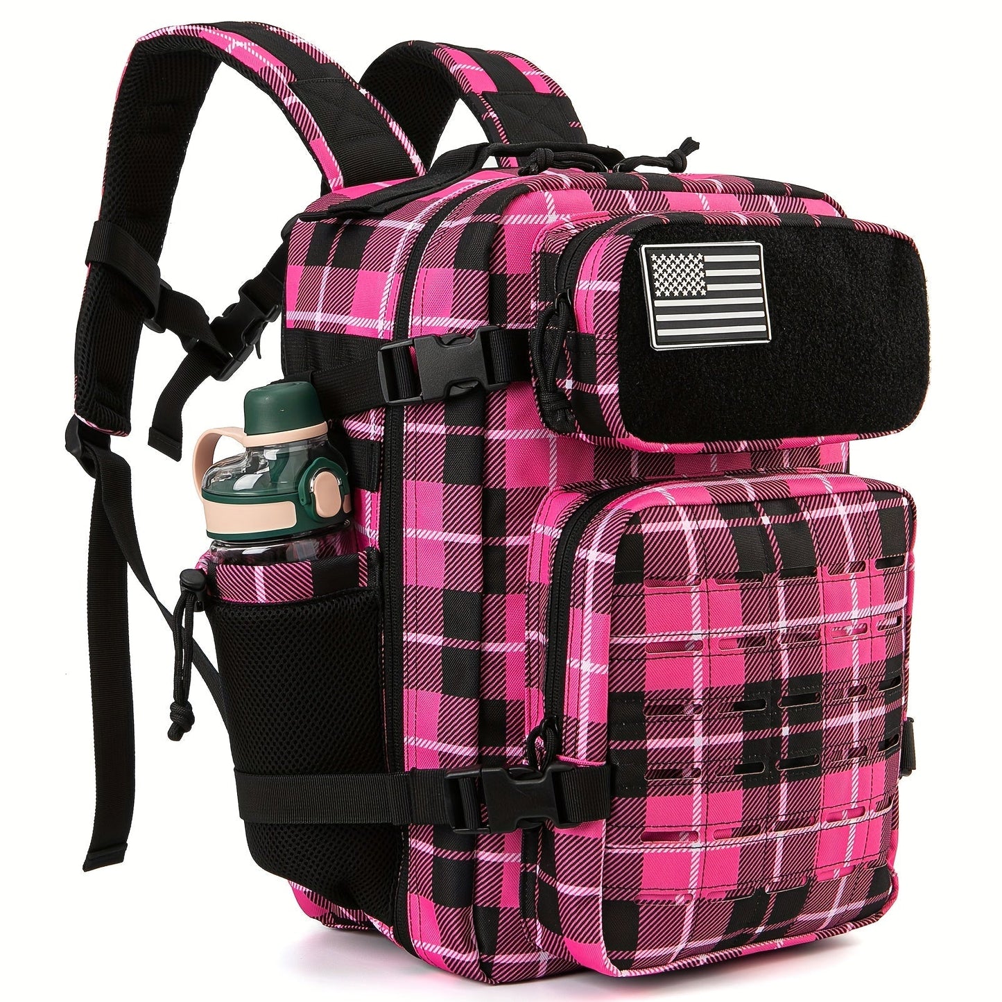 25L MOLLE Tactical Laptop Backpack for Men Women – Military Bug Out Bag Hiking Daypack with Dual Cup Holders, 9 Colors, Office & Outdoor Travel Pack